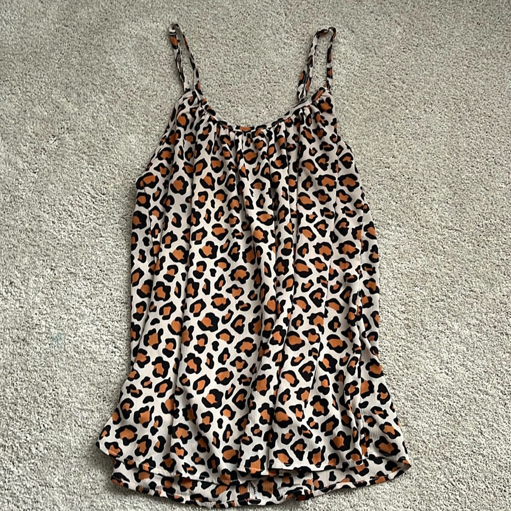 Leopard Print Flowy Tank Top